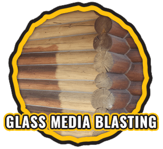 Log Home Glass Media Blasting