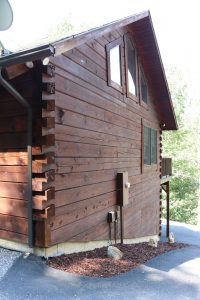 log cabin stain job